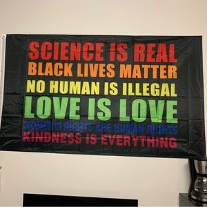 Science is Real Black Lives Matter BLM Love Rainbow 3x5 Feet Banner Flag Human